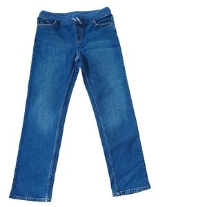 Lands End drawstring blue denim jeans. Size L.